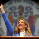Virginia born mikie sherrill sworn in as new jersey’s first elected democrat woman governor - photo licensed by shore news network.