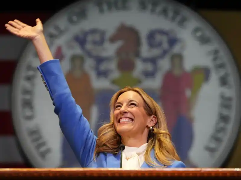 Virginia born mikie sherrill sworn in as new jersey’s first elected democrat woman governor - photo licensed by shore news network.