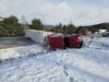 Overturned tractor-trailer shuts down section of i-87 near westport
