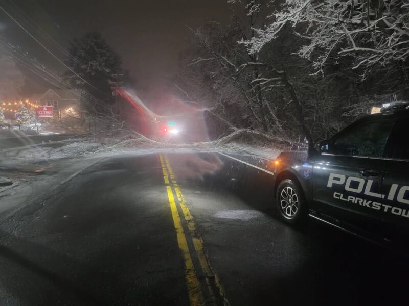 Fallen tree temporarily closes route 303 in congers overnight, now reopened - photo licensed by shore news network.
