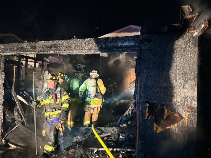 Firefighters battle late-night blaze in barnegat light, prevent home from burning