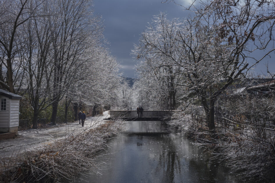 First responders trek through one mile of ice and snow to rescue ice skater in delaware-raritan canal - photo licensed by shore news network.
