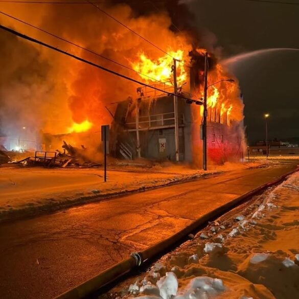 Fire destroys south main street building in akron, demolition underway