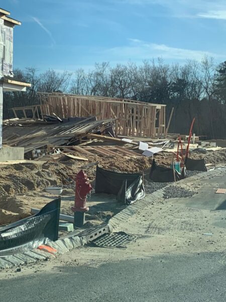 Report: no nearby working fire hyrdants as jackson 21 apartment under construction burns to the ground - photo licensed by shore news network.