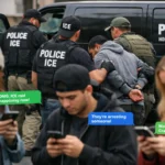 Photo of people reporting ice - ai enhanced - photoshop