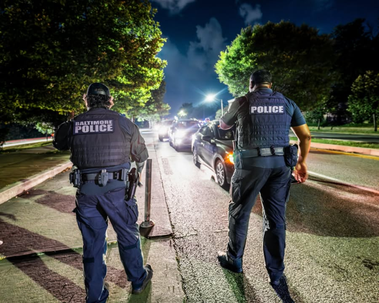 Dozens of vehicles stopped in baltimore takeover bust - photo licensed by shore news network.