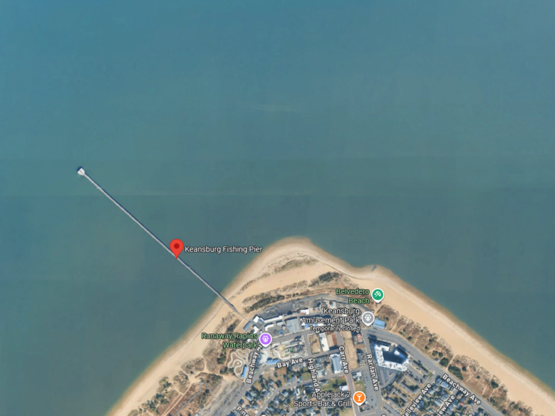 Wall of ice tears apart section of historic keansburg fishing pier - photo licensed by shore news network.