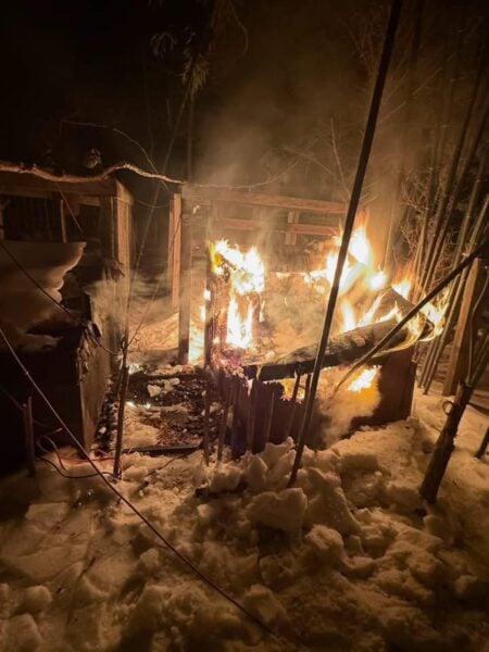 Fire engulfs backyard kennel as crews rescue two dogs in manchester - photo licensed by shore news network.