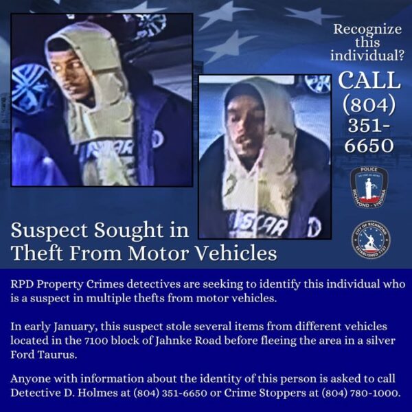Mystery suspect sought in richmond car break ins - photo licensed by shore news network.