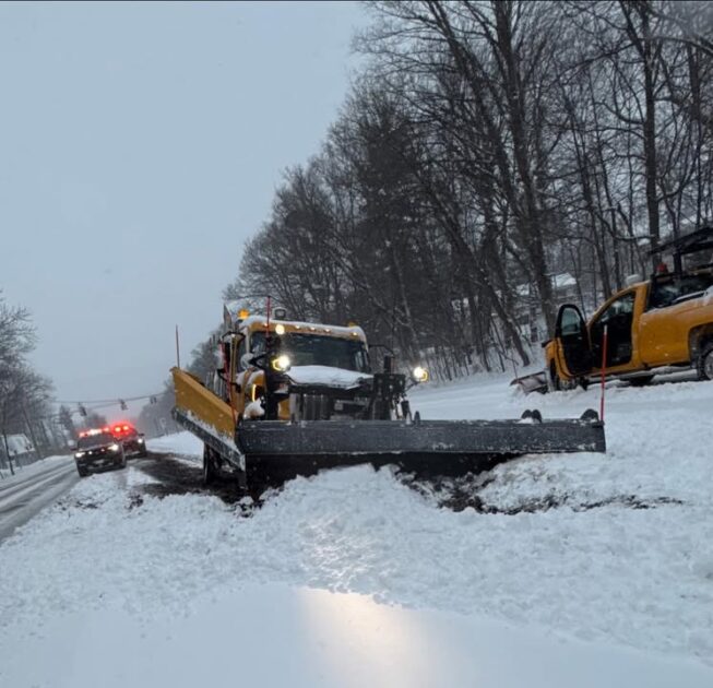 Snow plow crash reported in clarkstown as 12 inches blanket town