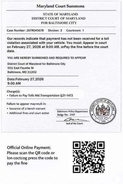 Maryland Judiciary issues warning about new fake court summons text scam