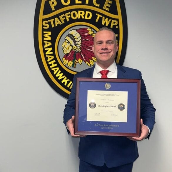 Stafford township officer earns major leadership credential - photo licensed by shore news network.
