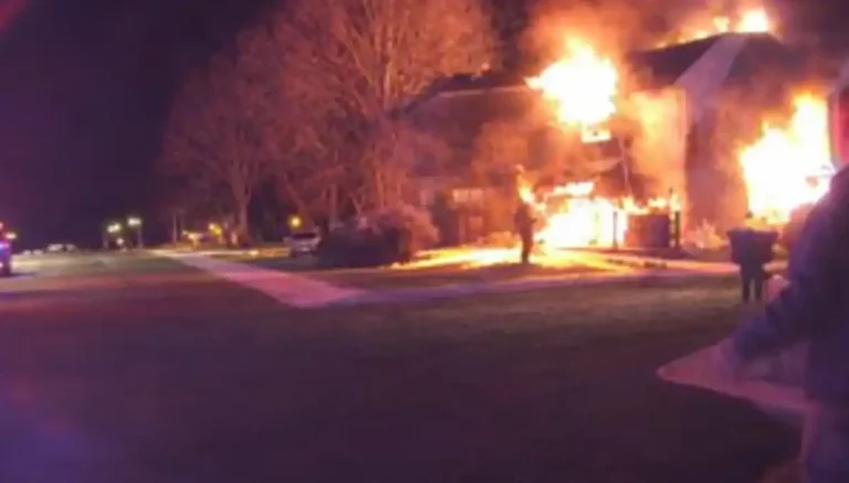 Photo Enhanced for clarity - Fire in Stafford Township