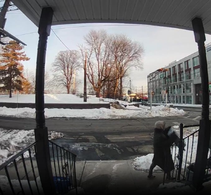 Porch pirate caught on camera stealing package in newark - photo licensed by shore news network.