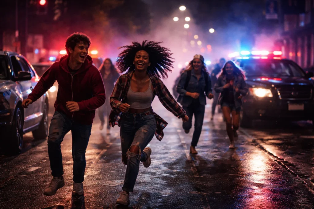 Graphic rendering: teen takeover.