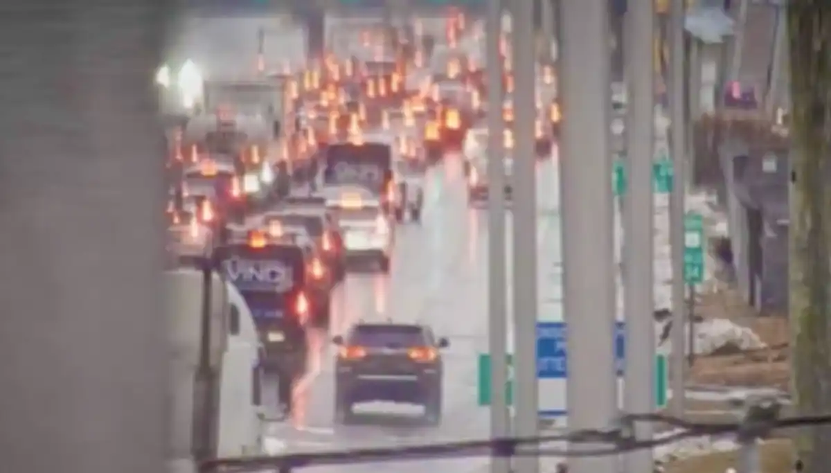 Overturned dump truck, parkway crash slow friday morning commute across new jersey - photo licensed by shore news network.