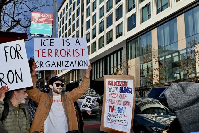 Anti ice protesters