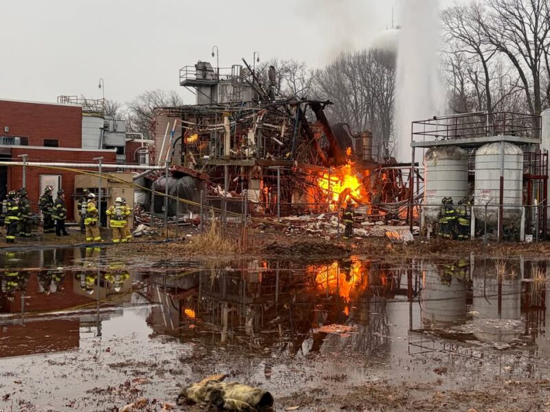 Cherry hill firefighters assist after explosion at gloucester county industrial facility