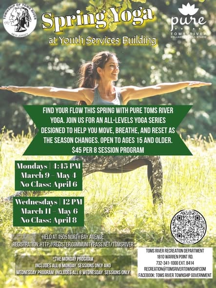 Toms River Announces Spring Yoga Series at Youth Services Building