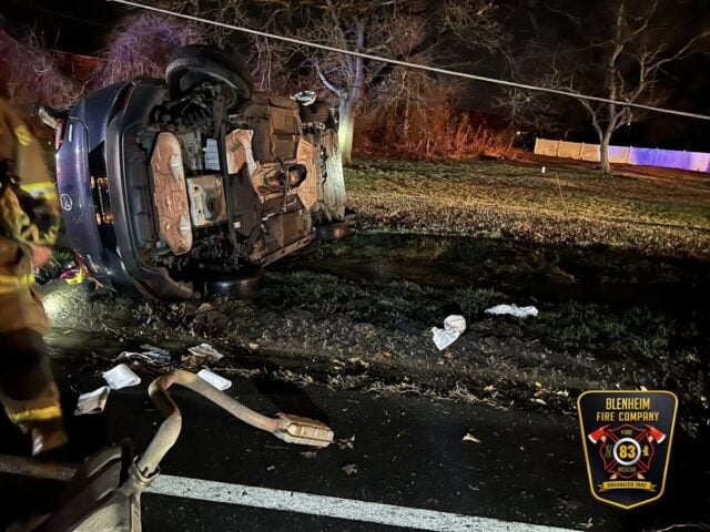 Car flips and power goes out after nj hit and run crash