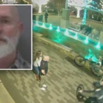 Watch: man caught on camera pushing kids off bikes arrested at nearby concert by police