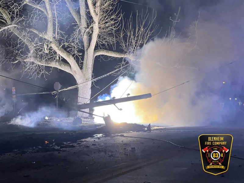 Car flips and power goes out after NJ hit and run crash