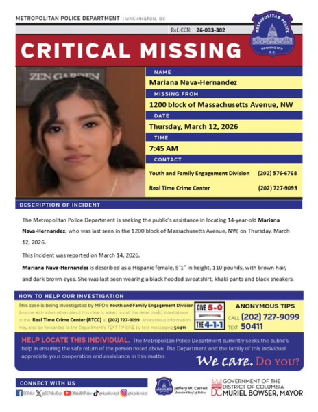 Missing 14-year-old last seen thursday in dc neighborhood Missing 14-year-old last seen thursday in dc neighborhood