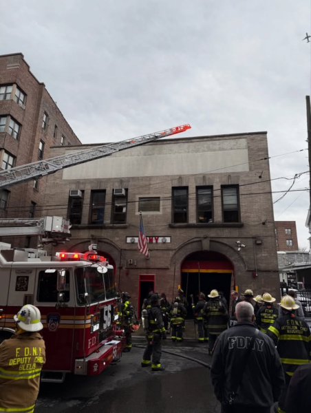 Flames rip through bronx firehouse trapping firefighters inside before dramatic ladder rescue