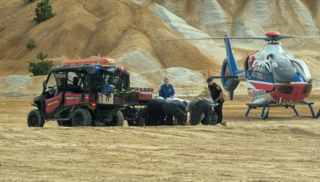 Rescue crews respond to off-road crash in remote burlington county sand pit