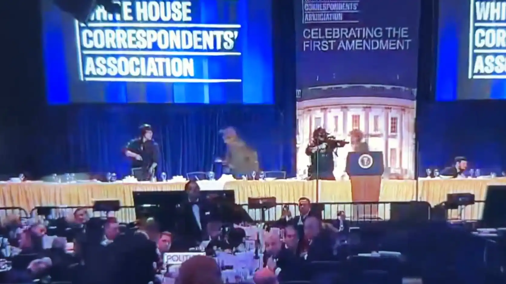 Gunfire Erupts at Washington Hilton During Correspondents Dinner, Trump Escorted Out Unharmed