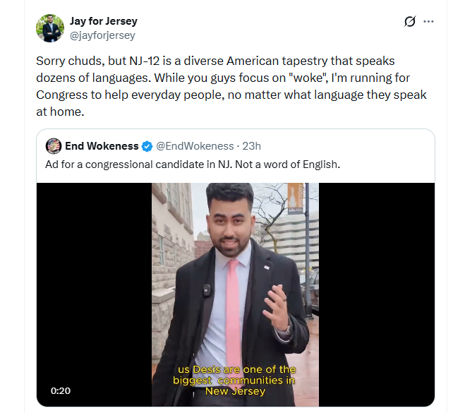 New jersey candidate for congress calls voters 'chuds' after dropping non-english ad