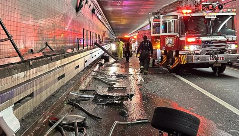 Virginia state police investigating fiery high speed crash inside hampton roads bridge-tunnel