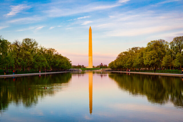 Trump blasts reporter at lincoln memorial over reflection pool cleanup project question