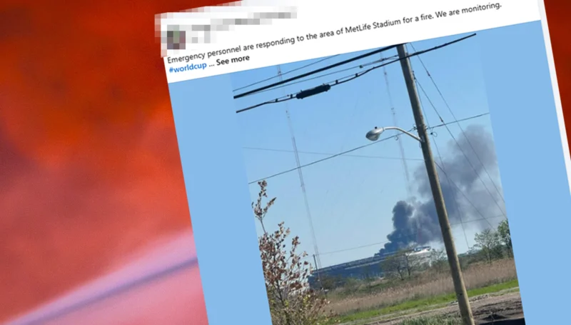 Warehouse fire near metlife stadium sparks online panic after misleading social media post