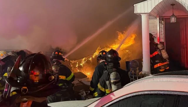 5-alarm queens house fire triggers explosion, injures nypd officers and draws 300 responders