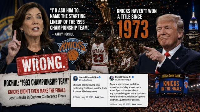 Ny gov. Hochul mocked after challenging trump to name knicks’ imaginary 1993 championship team
