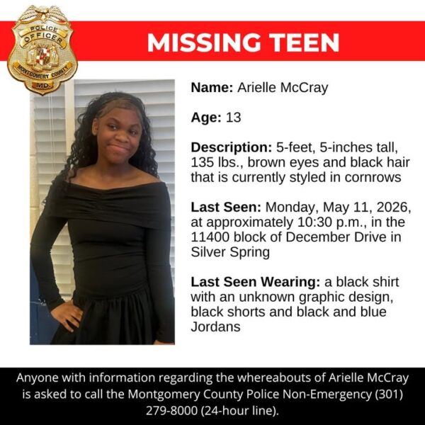 Missing 13 year old girl disappears from silver spring neighborhood