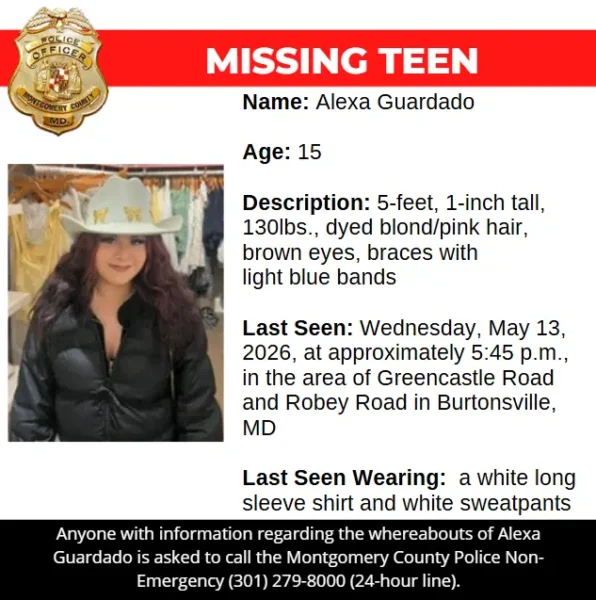 Teen girl vanishes in maryland as police launch urgent search for missing 15-year-old