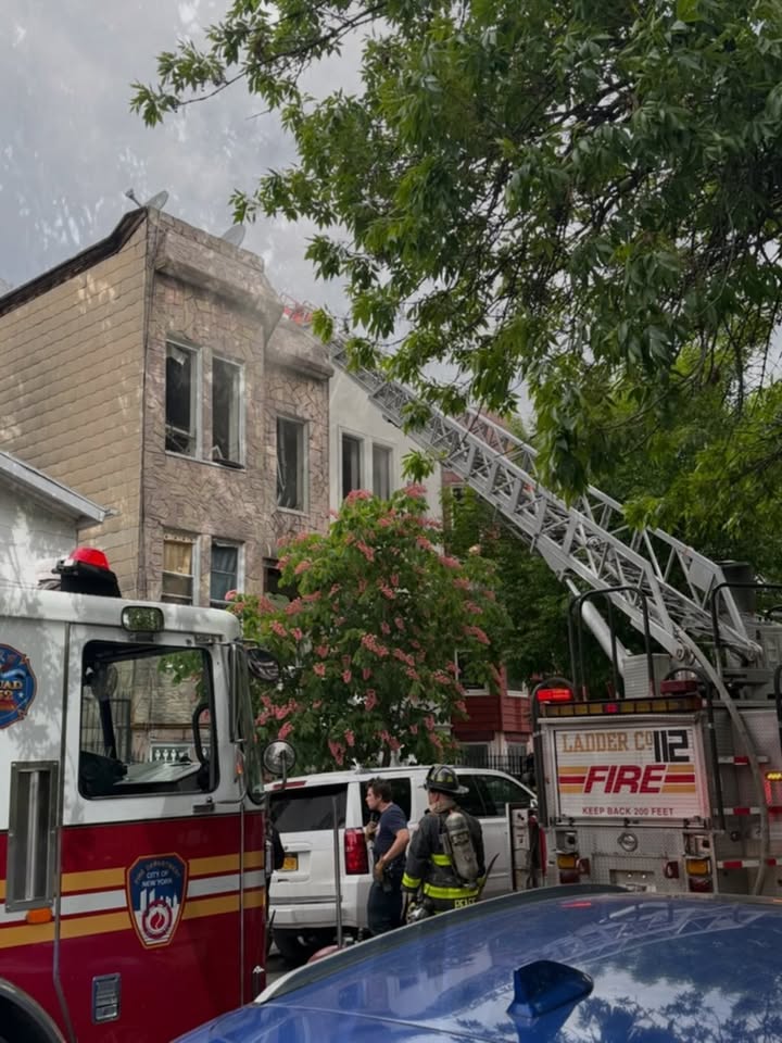 Fdny stops brooklyn rowhouse fire from spreading down weirfield street block