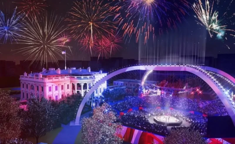 Donald trump builds massive thunderdome at white house for ufc birthday event