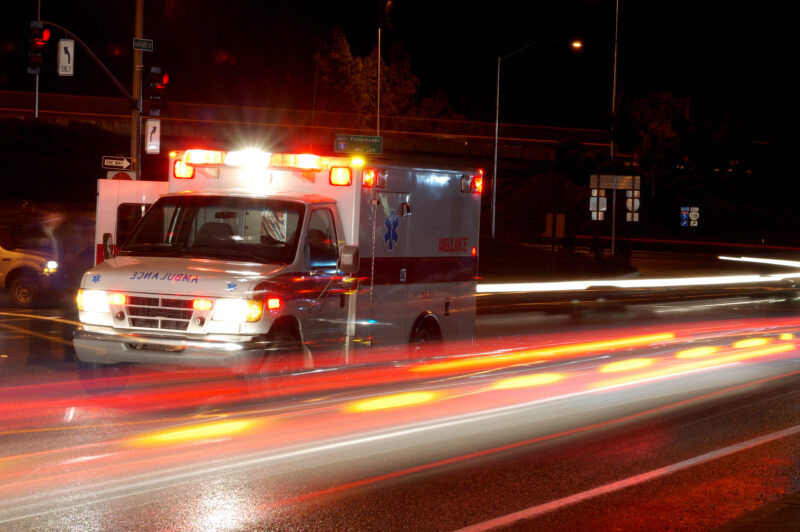 Ambulance enroute to hospital.