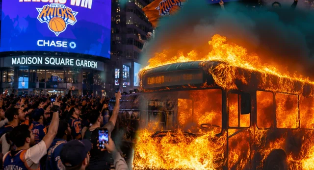 Knicks win first nba title in 53 years as new yorkers burn school buses to celebrate