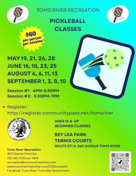 Toms river recreation offering pickleball classes and summer chess camp Toms river recreation offering pickleball classes and summer chess camp