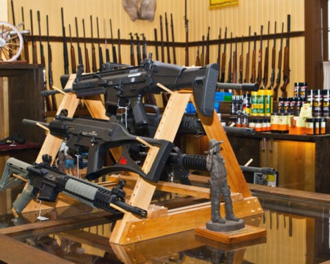 Rifles at gun shop