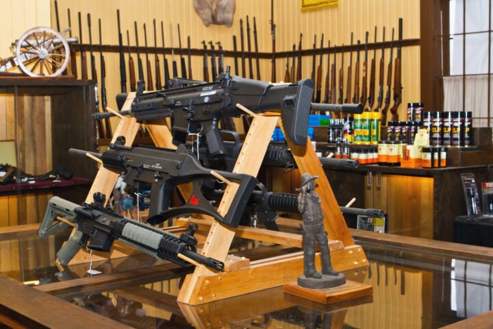 Rifles at gun shop