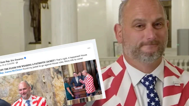 Pennsylvania lawmaker ordered by dems to remove patriotic "costume" jacket during budget sessions
