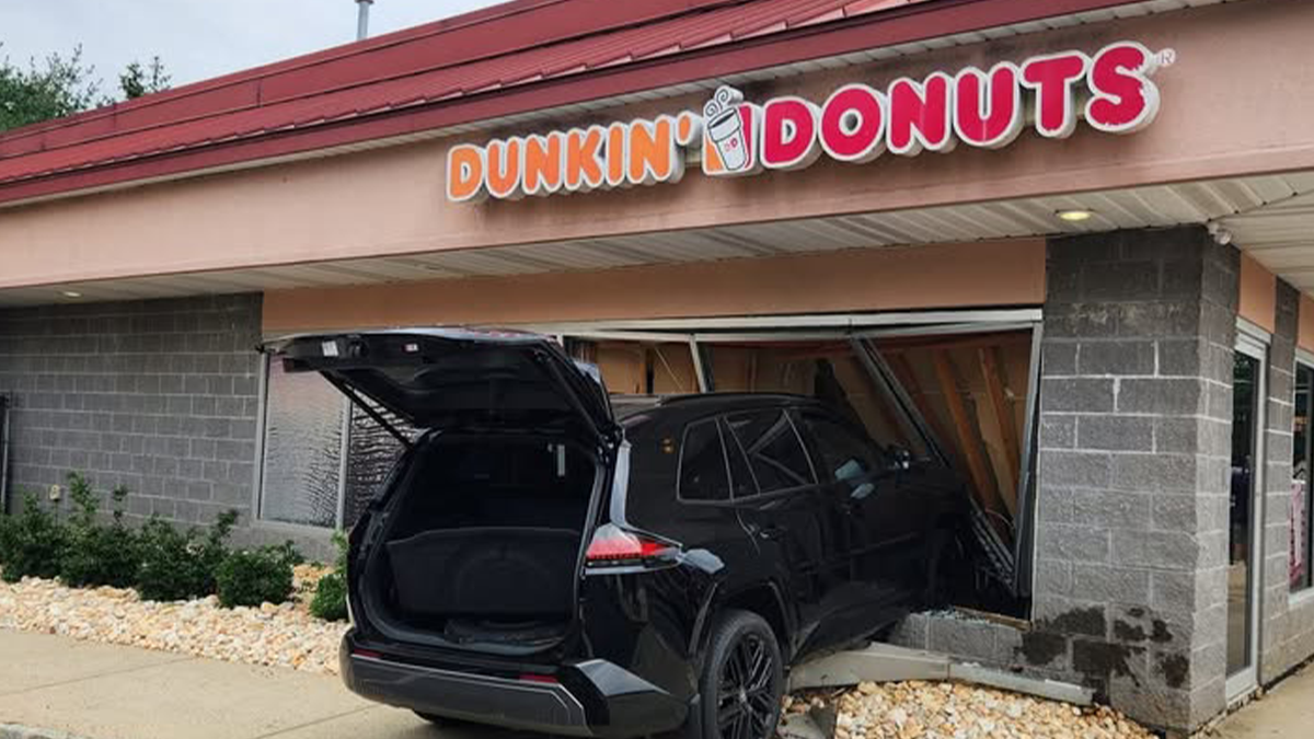 Employee pinned after car crashes into south brunswick dunkin' donuts