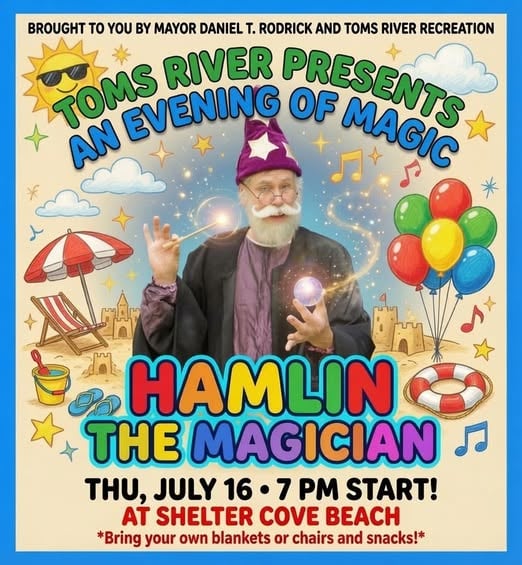 Free hamlin the magician show tonight at shelter cove beach in toms river Free hamlin the magician show tonight at shelter cove beach in toms river