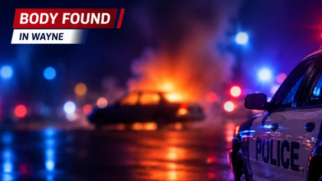 Body found inside burning vehicle in wayne; investigation underway
