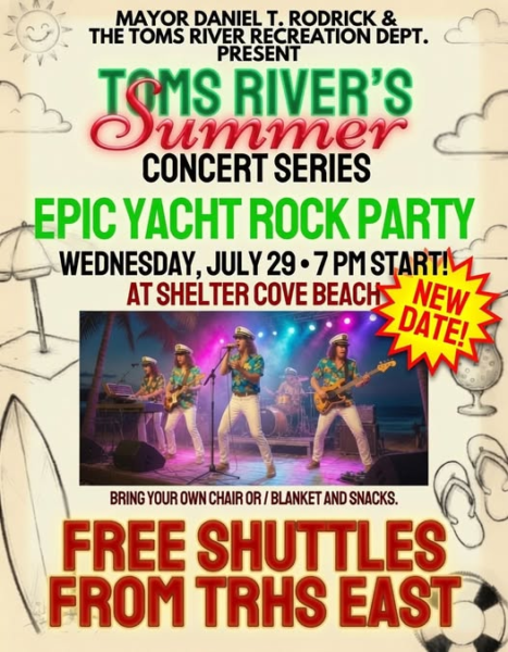 Epic yacht rock party in toms river tonight at waterfront shelter cove park